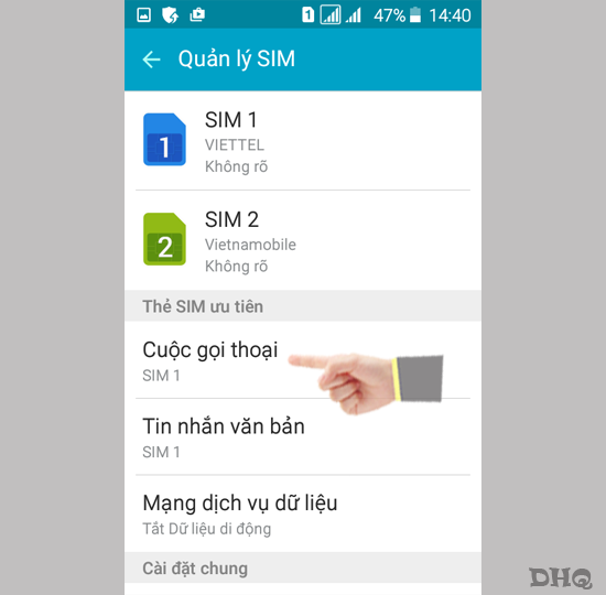 Chọn cuộc gọi thoại